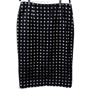 White House Black Market Black and White Geometric Pencil Skirt